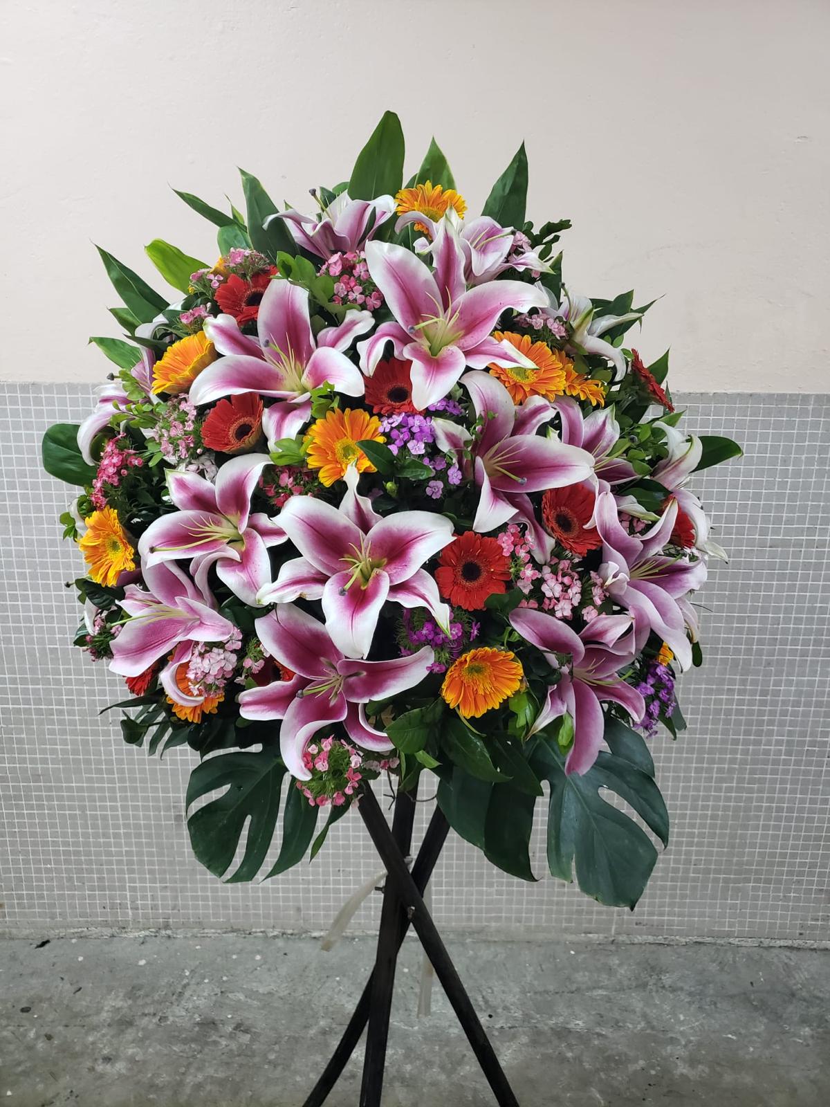 DMOP 百合太陽花花籃