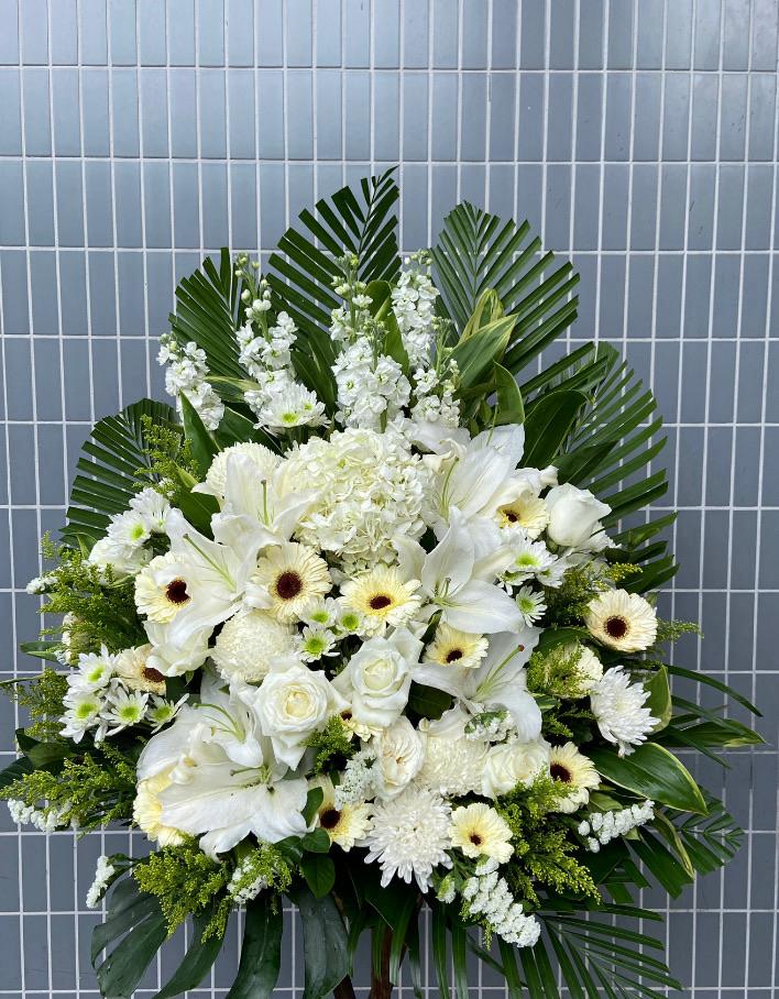 DMDD 繡球玫瑰百合麝香花籃