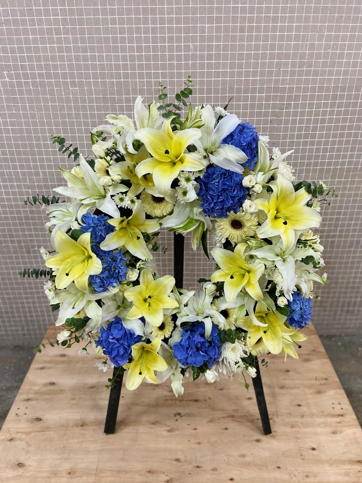 DMDD 圓形百合繡球花牌