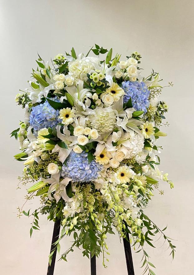 DMDD 繡球玫瑰百合跳舞蘭花籃