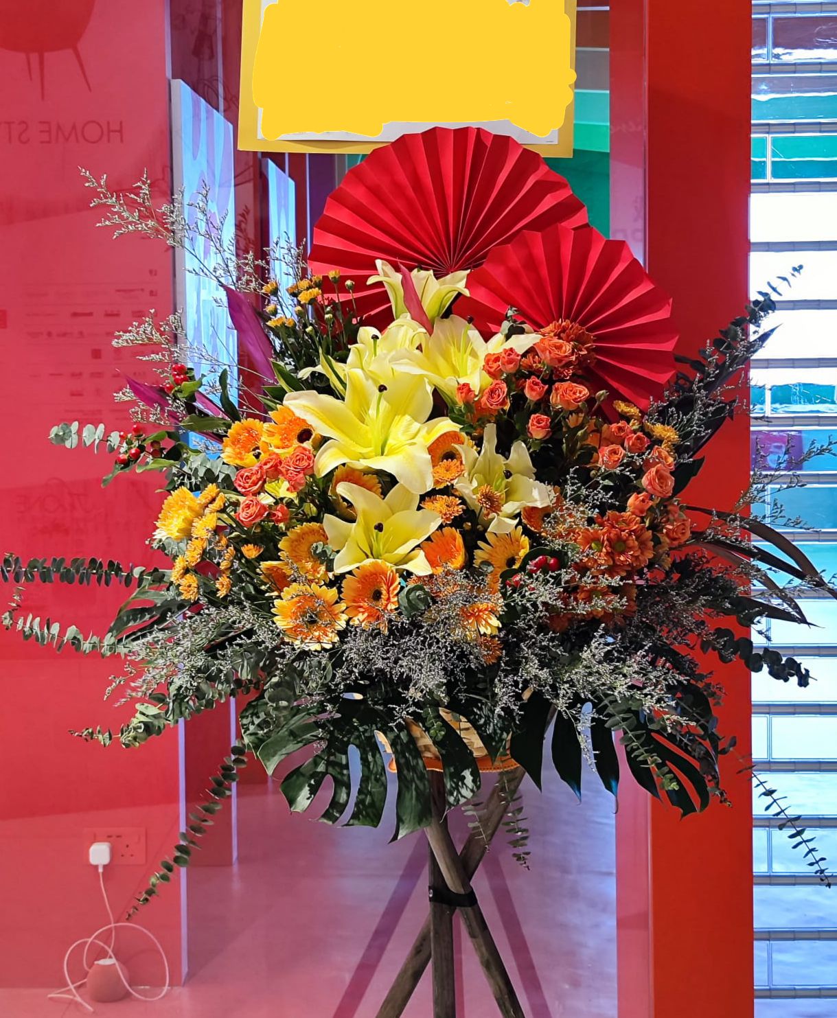 DMOP 百合桔梗小玫瑰花籃