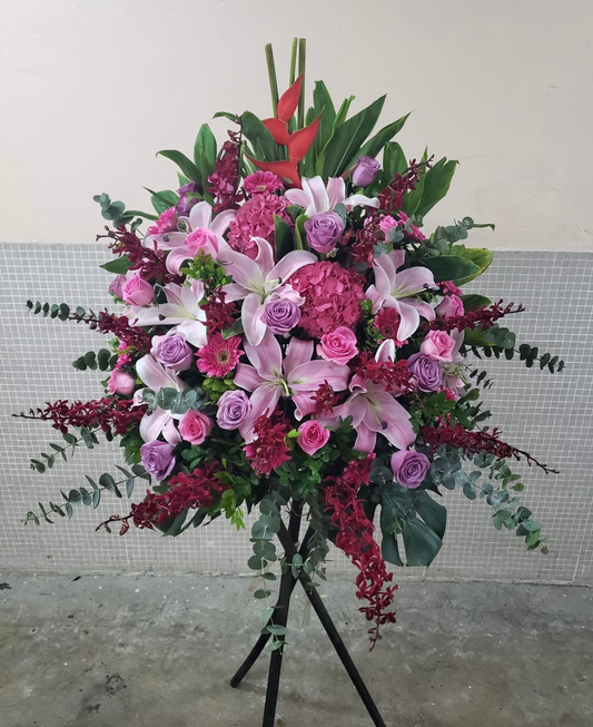 DMOP 蟹鉗繡球百合泰蘭花籃