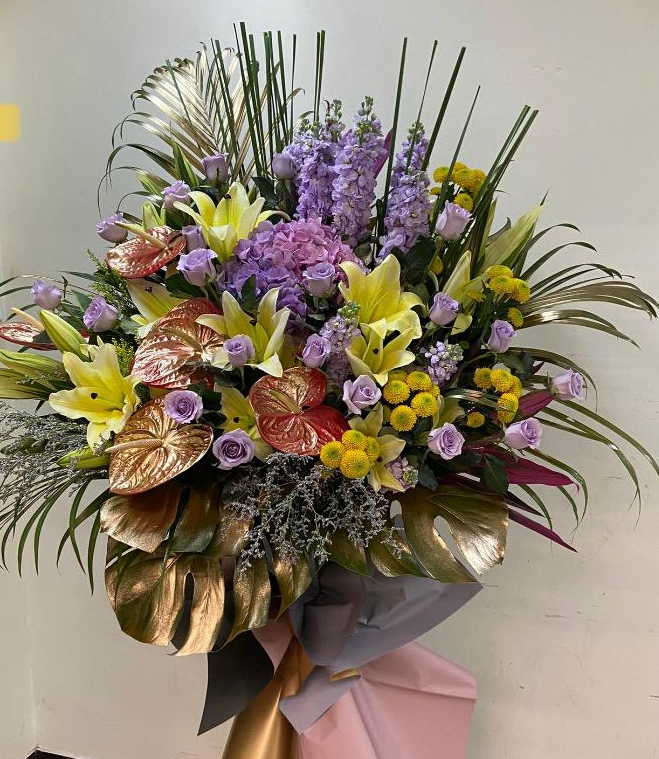 DMOP 繡球麝香紅掌花籃