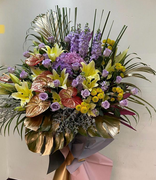 DMOP 繡球麝香紅掌花籃