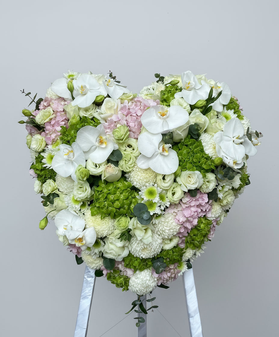 DMDD 心形蘭花繡球桔梗玫瑰花牌