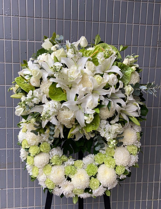 DMDD 圓形百合康乃馨大波菊花牌