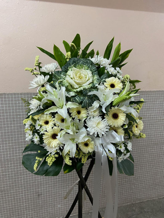 DMDD 葉牡丹百合菊花花籃