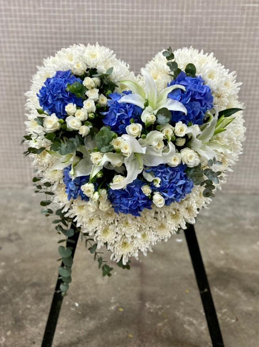 DMDD 心形藍繡球小玫瑰花牌