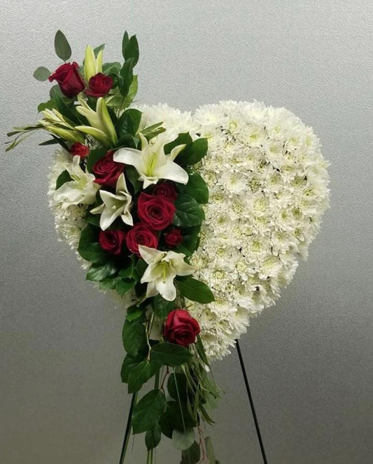 DMDD 心形百合玫瑰白菊花牌