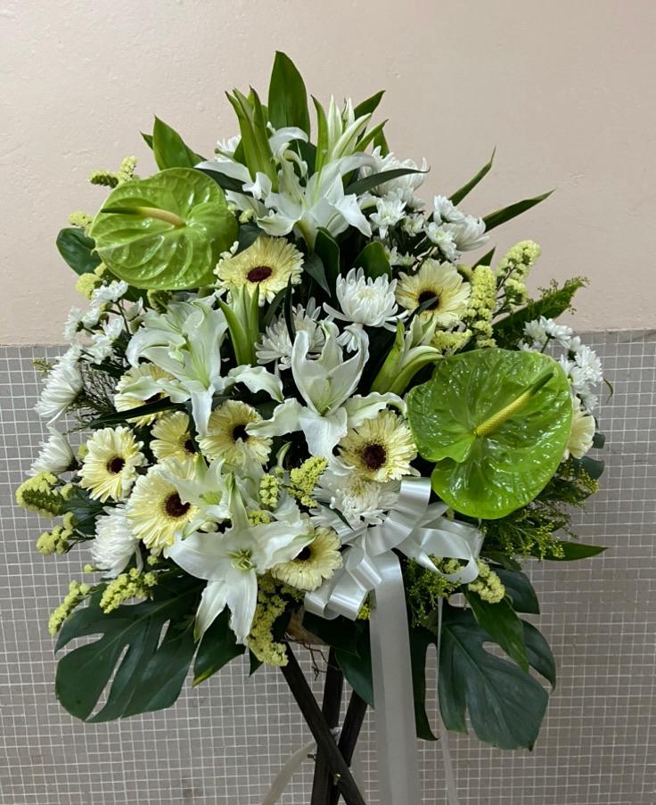 DMDD 綠掌百合菊花花籃