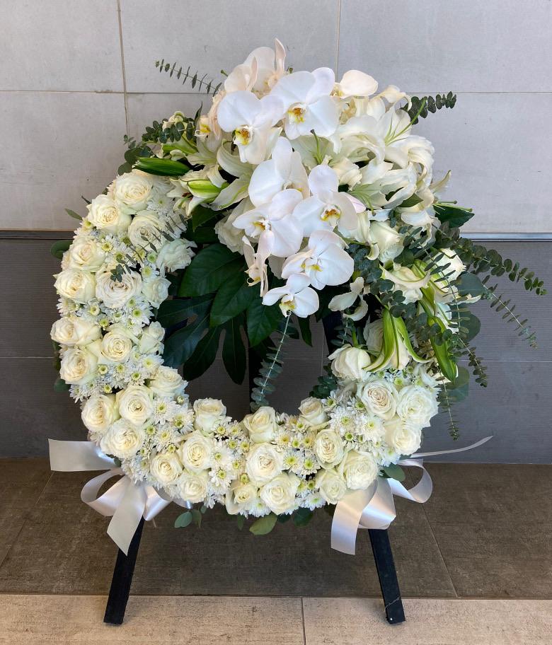 DMDD 圓形玫瑰蘭花百合花牌