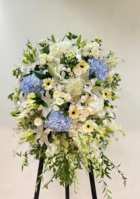 DMDD 繡球玫瑰百合跳舞蘭花籃