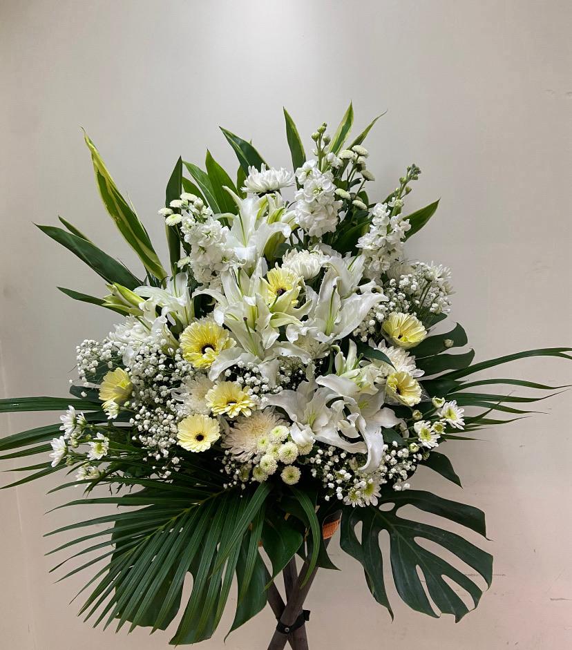 DMDD 百合滿天星小菊花籃