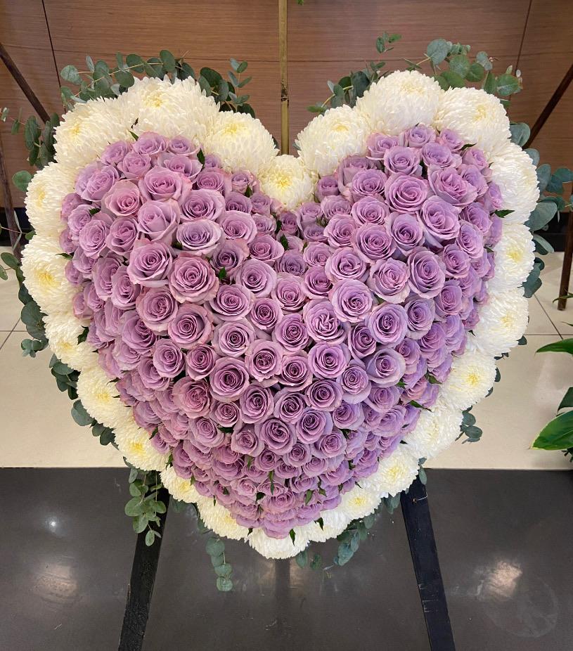 DMDD 心形粉玫瑰花牌